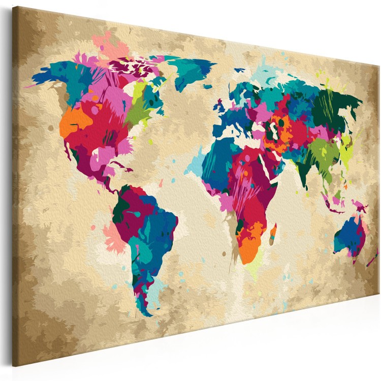 Kit de peinture Carte du monde multicouleur 107485 additionalImage 5
