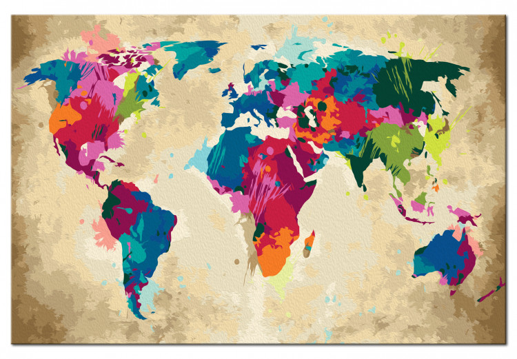 Kit de peinture Carte du monde multicouleur 107485 additionalImage 4