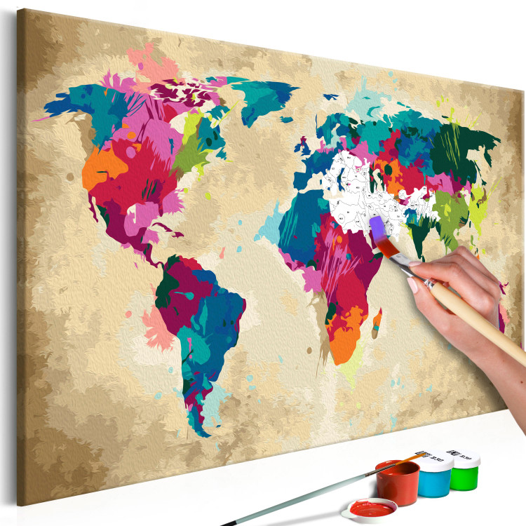 Kit de peinture Carte du monde multicouleur 107485 additionalImage 7