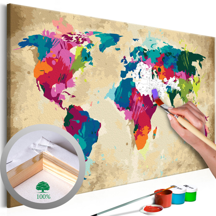 Kit de peinture Carte du monde multicouleur 107485
