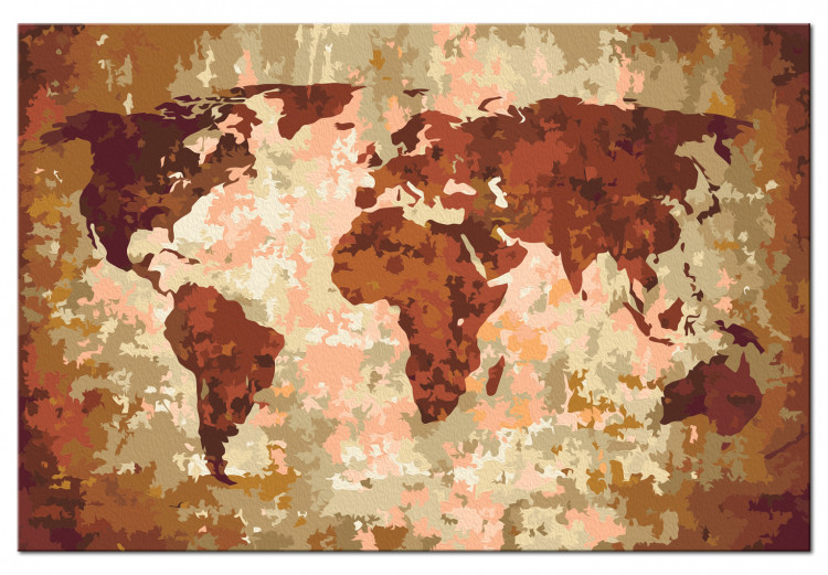 Kit de peinture par numéros Carte du monde (couleurs de la terre) 107495 additionalImage 6
