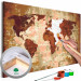 Kit de peinture par numéros Carte du monde (couleurs de la terre) 107495