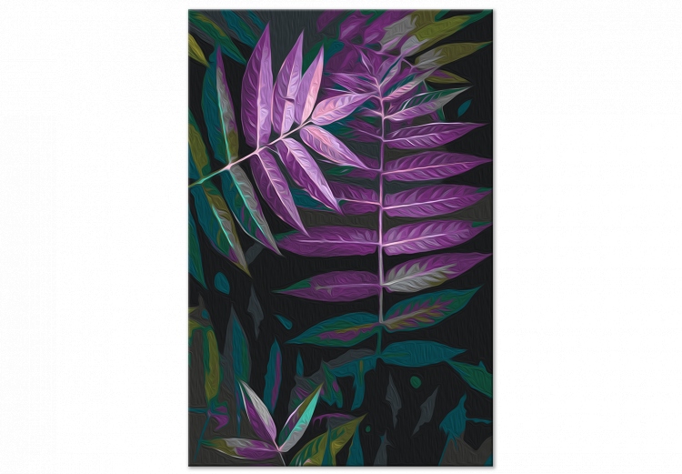 Kit de peinture par numéros Evening Leaves - Twilight Plant of Purple, Black and Green Colors 146206 additionalImage 4