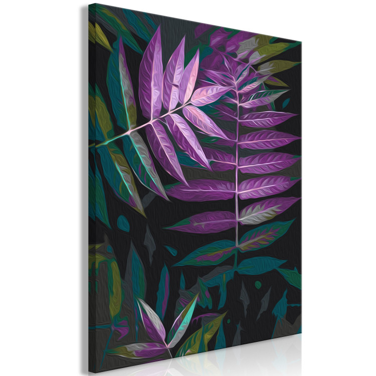 Kit de peinture par numéros Evening Leaves - Twilight Plant of Purple, Black and Green Colors 146206 additionalImage 6