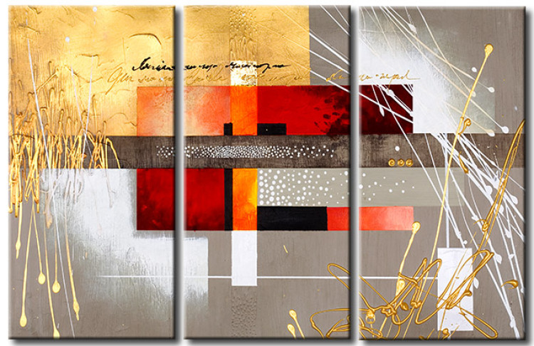 3 Pièces Décoration Murale Moderne pour Salon Peinture d'art Abstrait avec  Cadre en Marron