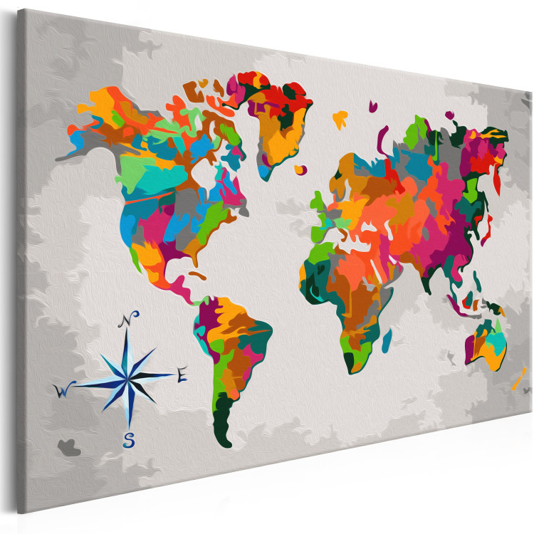 Kit de peinture par numéros Carte du monde (avec rose des vents) 107486 additionalImage 6