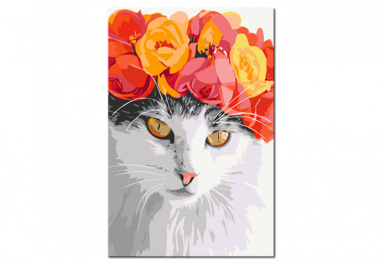 Tableau peinture par numéros Flowery Cat 135996 additionalImage 4