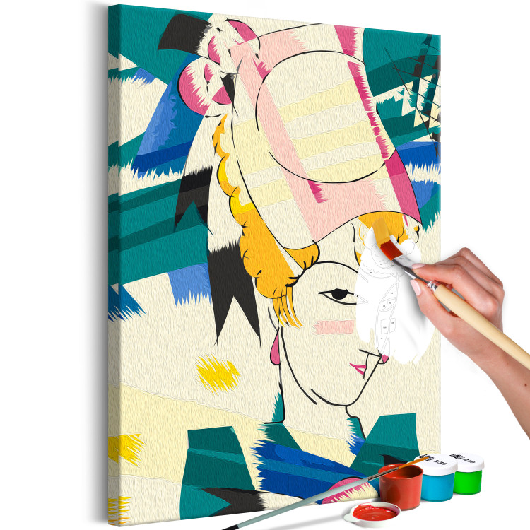 Peinture par numéros Porcelaine Lady - Colorful Woman on Artistic Background 144096 additionalImage 6