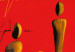 Cadre mural Abstraction en rouge (3 pièces) - Silhouettes et inscriptions 47017 additionalThumb 2