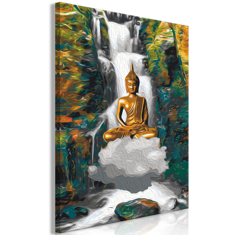 Tableau à peindre soi-même Levitating Buddha - Meditating Figure in Front of a Waterfall and a Forest 146537 additionalImage 6
