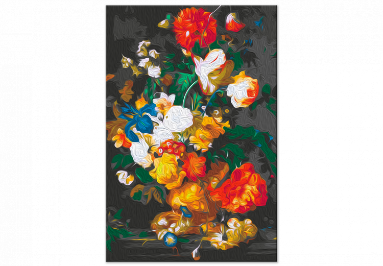 Kit de peinture par numéros Baroque Nature - Sumptuous Bouquet of Colorful Flowers against a Dark Background 147337 additionalImage 4
