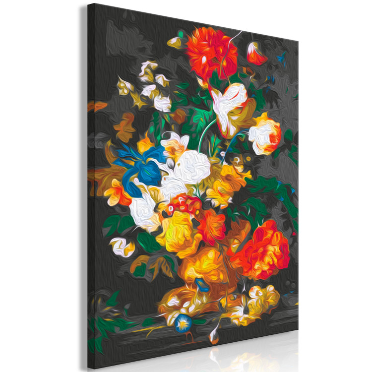Kit de peinture par numéros Baroque Nature - Sumptuous Bouquet of Colorful Flowers against a Dark Background 147337 additionalImage 5