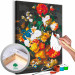 Kit de peinture par numéros Baroque Nature - Sumptuous Bouquet of Colorful Flowers against a Dark Background 147337