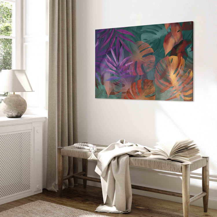 Tableau mural Colorful Nature - A Composition of Energetic Palm Leaves and Monstera 151237 additionalImage 5