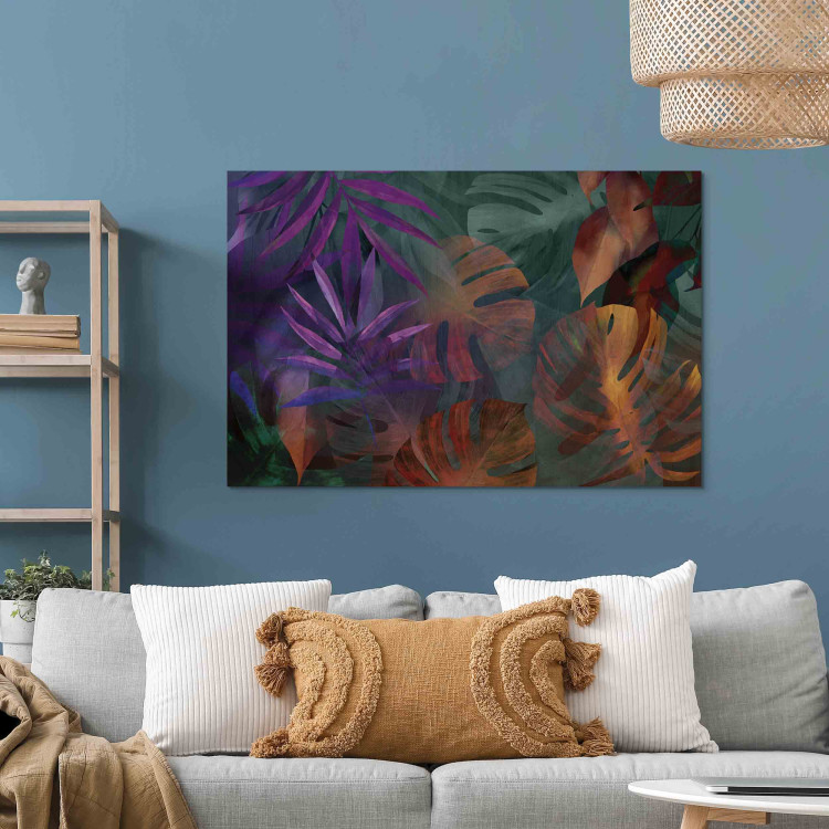 Tableau mural Colorful Nature - A Composition of Energetic Palm Leaves and Monstera 151237 additionalImage 3