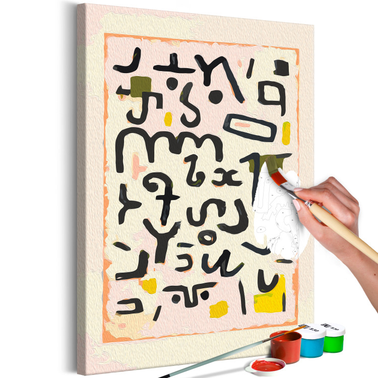 Tableau peinture par numéros Paul Klee, Gesetz - Alphabet, Mysterious Letters on a Cream Background 148447 additionalImage 5