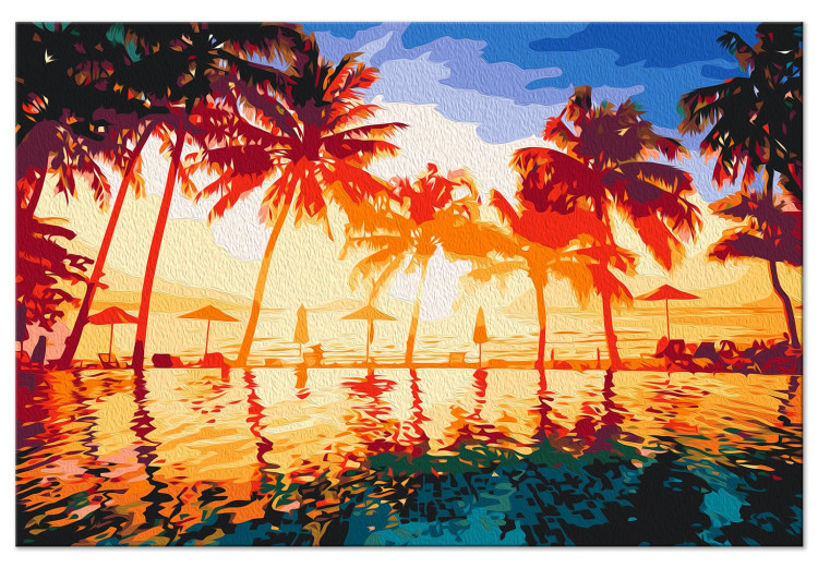 Numéro d'art Pool in the Sun - Palm Trees, Bright Sky and Turquoise Water 144518 additionalImage 3