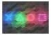 Papier peint LED colorés - symboles de style gamer sur un fond géométrique 136338 additionalThumb 1