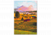 Tableau à peindre soi-même Autumn Village - Landscape of a Sunny Valley against a Pink Sky 146538 additionalThumb 4
