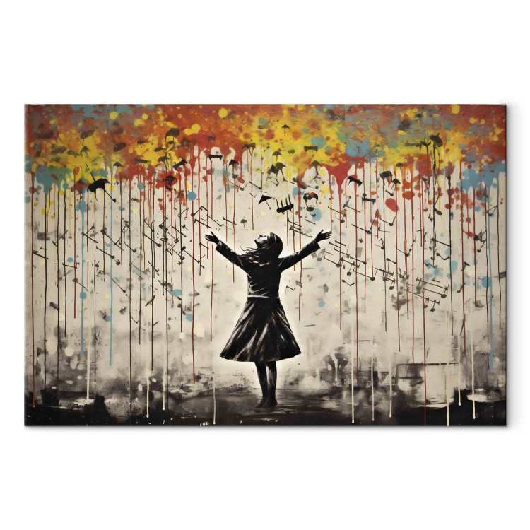Toile déco Rain Song - Colorful Graffiti Inspired by Banksy - Banksy et  street art - Tableaux