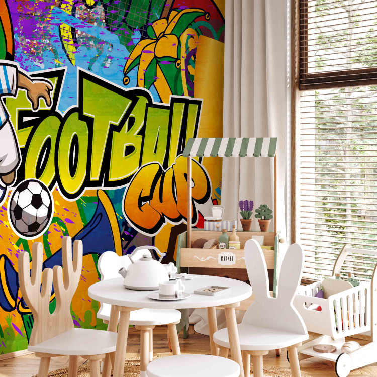Papier peint Championnats de football - graffiti coloré sur le football 61158 additionalImage 5