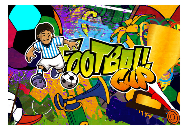 Papier peint Championnats de football - graffiti coloré sur le football 61158 additionalImage 1