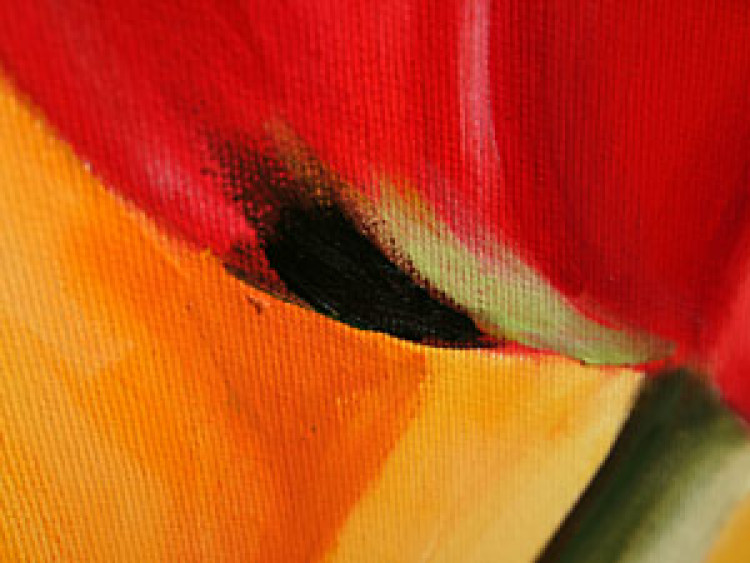 Toile déco Fraîcheur des tulipes (1 pièce) - Fleurs colorées sur fond vert 48668 additionalImage 4