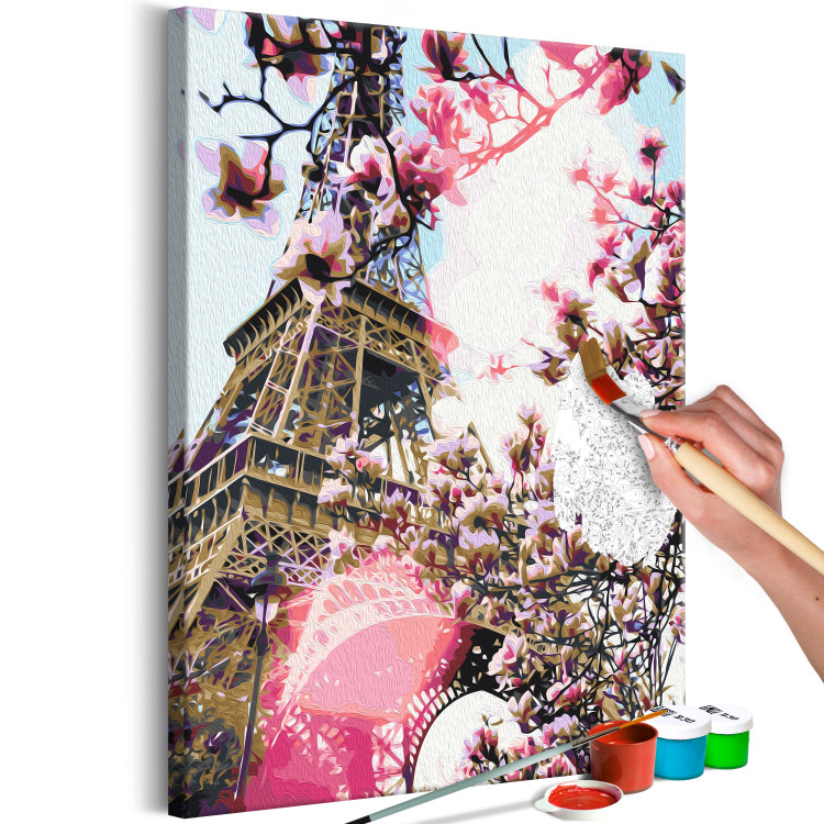 Peinture par numéros pour adultes Eiffel Tower and Magnolia Tree 138488 additionalImage 6
