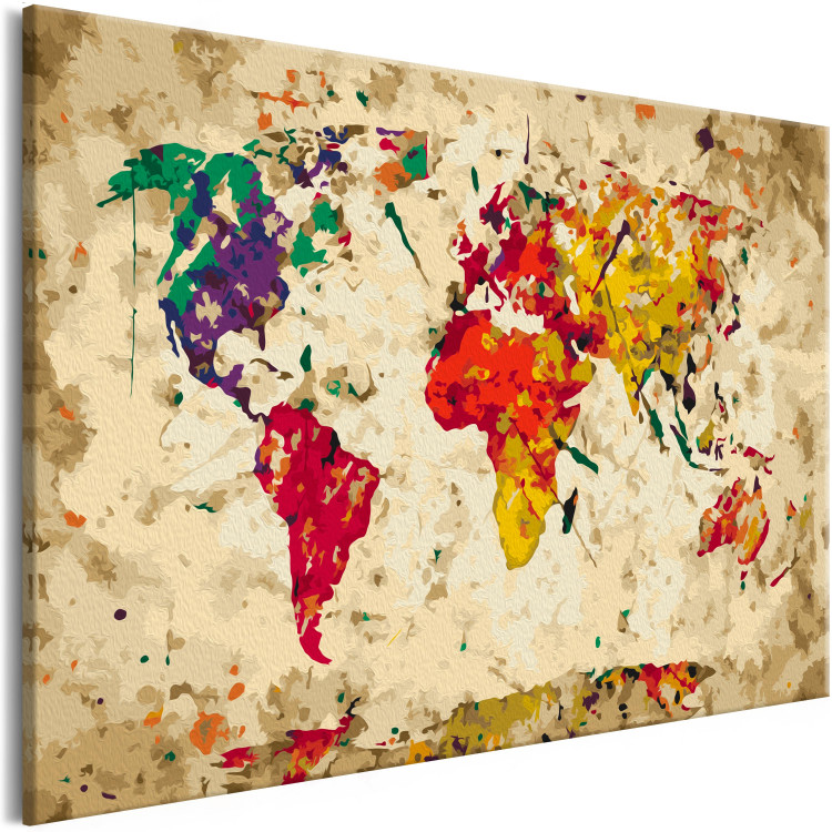 Tableau à peindre soi-même Carte du monde (taches colorée) 107498 additionalImage 4