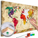 Tableau à peindre soi-même Carte du monde (taches colorée) 107498