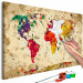 Tableau à peindre soi-même Carte du monde (taches colorée) 107498 additionalThumb 3
