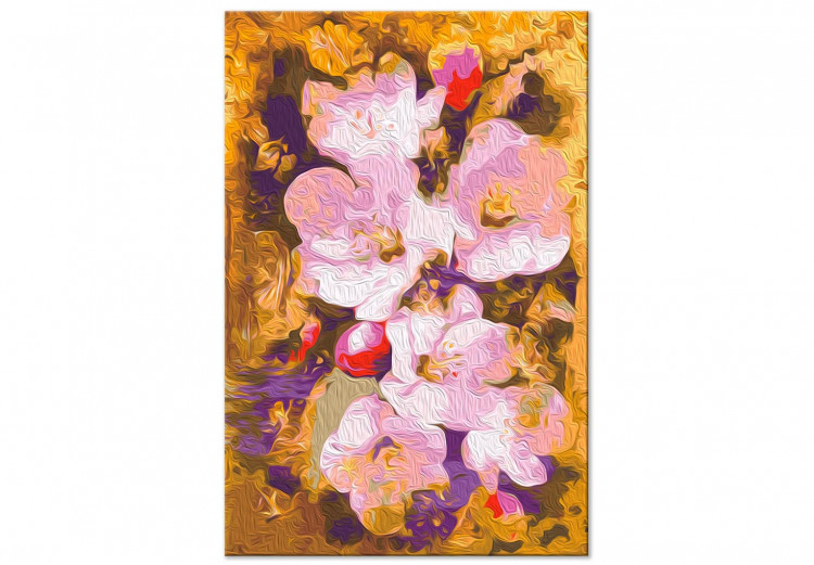 Peinture par numéros pour adultes Blooming Twig - Colorful Cherry Blossoms on a Golden Background 146198 additionalImage 3
