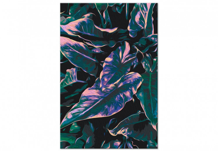 Kit de peinture par numéros Mysterious Plant - Dark Leaves of Purple and Turquoise Colors 146209 additionalImage 4