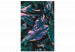 Kit de peinture par numéros Mysterious Plant - Dark Leaves of Purple and Turquoise Colors 146209 additionalThumb 3