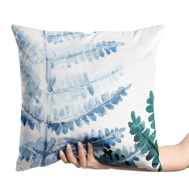Coussin en velours Fern Leaf - Organic Composition With Blue Watercolor Plant 151329 additionalImage 4