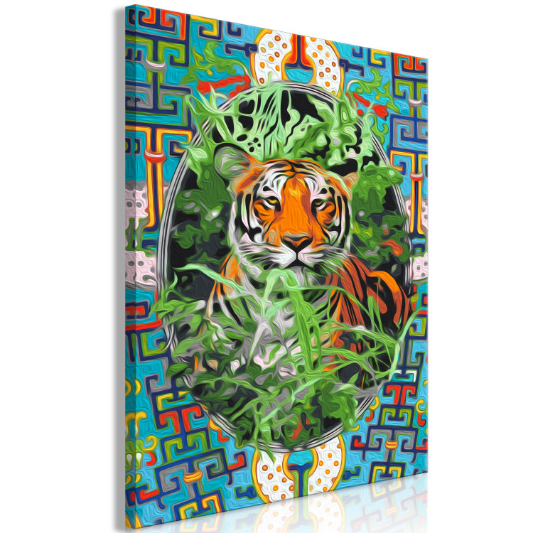 Kit de peinture Pensive Cat - Tiger among Grass and Abstract Colored Background 146549 additionalImage 6