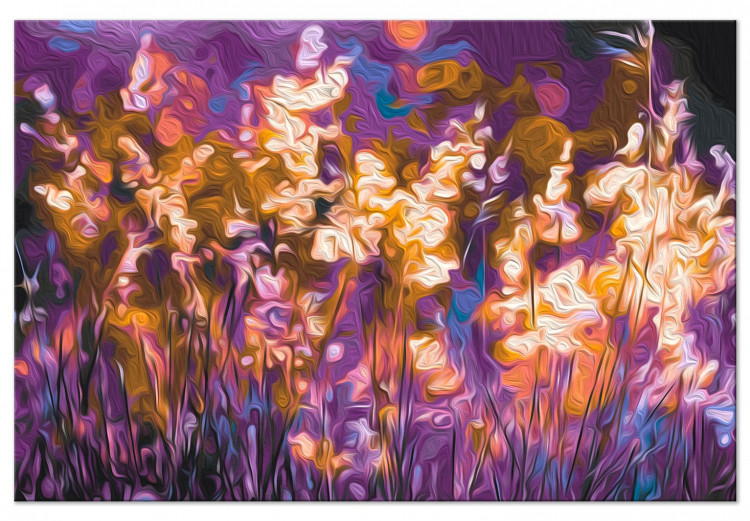 Tableau à peindre soi-même Magic Meadow - Illuminated Golden Grasses on a Purple Background 145159 additionalImage 6