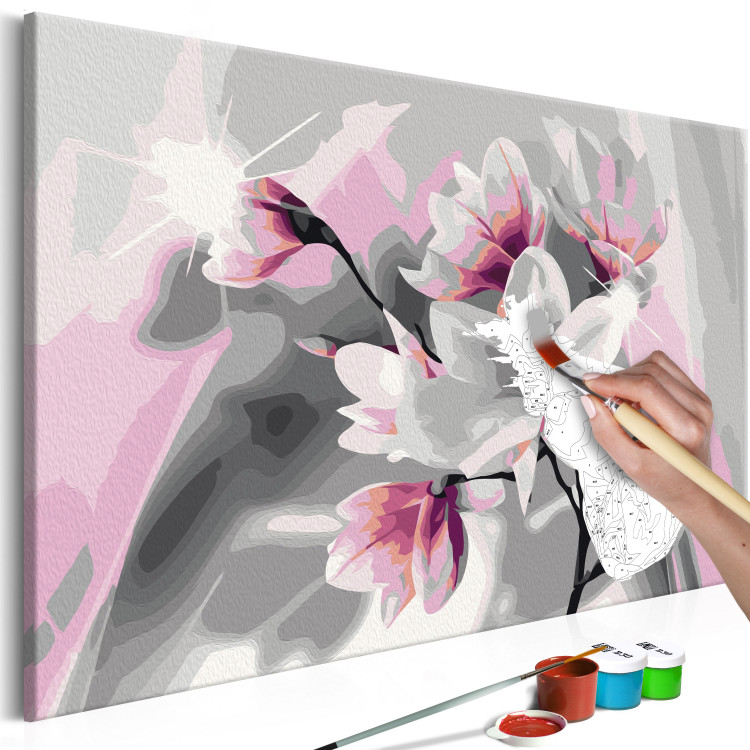Tableau à peindre soi-même Magnolia (fond gris) 107179 additionalImage 7