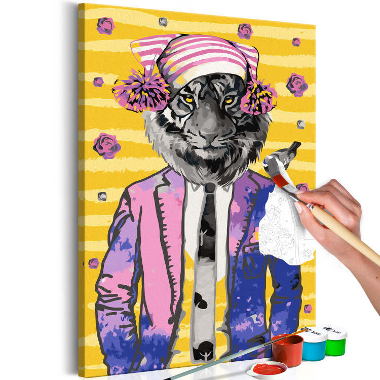 Tableau à peindre soi-même Tiger in Hat 108179 additionalImage 6
