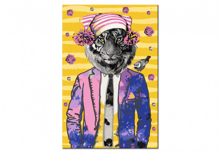 Tableau à peindre soi-même Tiger in Hat 108179 additionalImage 3