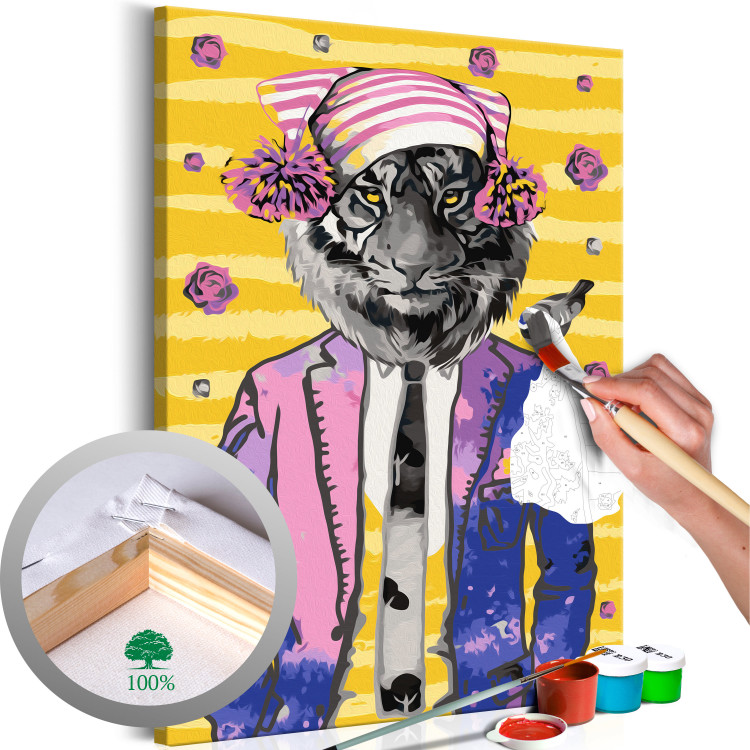 Tableau à peindre soi-même Tiger in Hat 108179