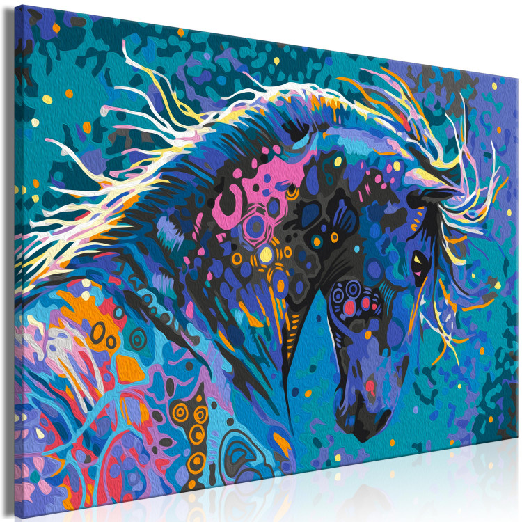 Tableau à peindre soi-même Starry Horse - Colorful Animal with Abstract Fur 144079 additionalImage 7