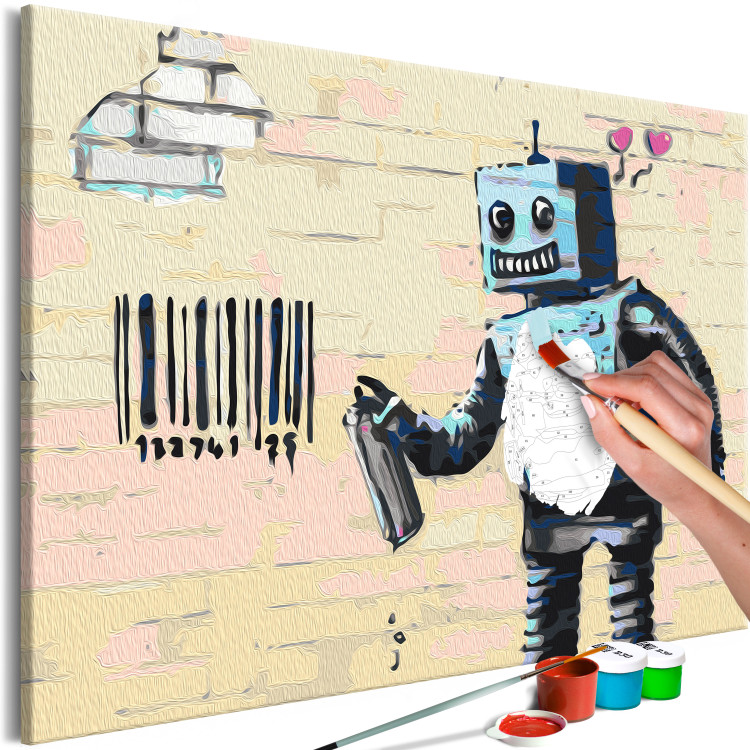 Kit de peinture Graffiti Robot - Youth Mural Painted on a Beige Brick 150379 additionalImage 6