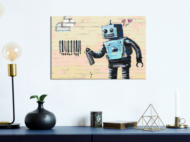Kit de peinture Graffiti Robot - Youth Mural Painted on a Beige Brick 150379 additionalImage 2