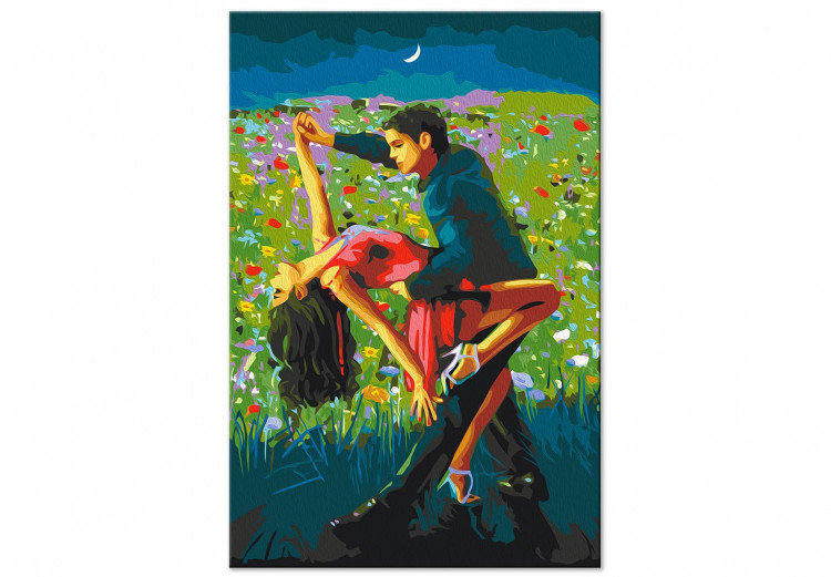 Tableau à peindre soi-même Tango in the Moonlight - A Dancing Couple in a Colorful Meadow 144089 additionalImage 7