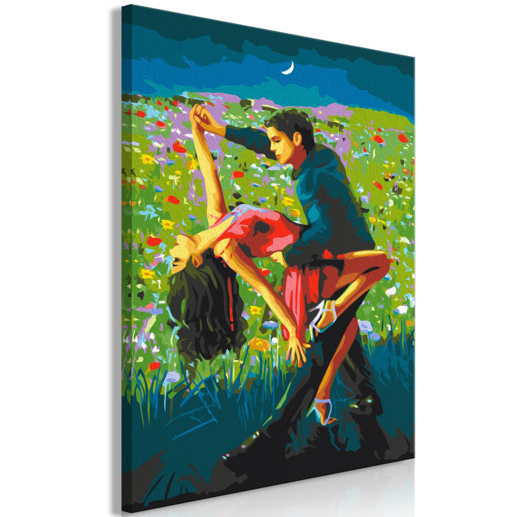 Tableau à peindre soi-même Tango in the Moonlight - A Dancing Couple in a Colorful Meadow 144089 additionalImage 6